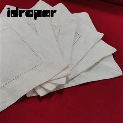 Hvide bomuldscocktailservietter