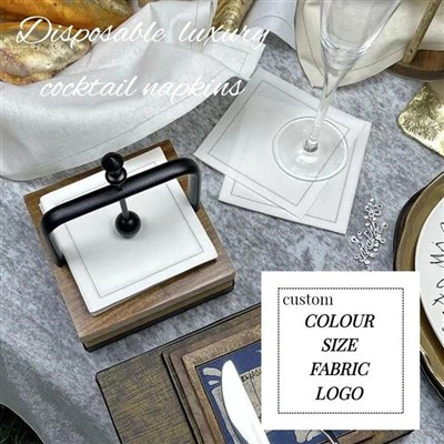 Line Style hvid stofserviet